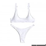 ZAFUL Women's Sexy Strappy Padded High Cut Bikini Set White B07D4FYBKB